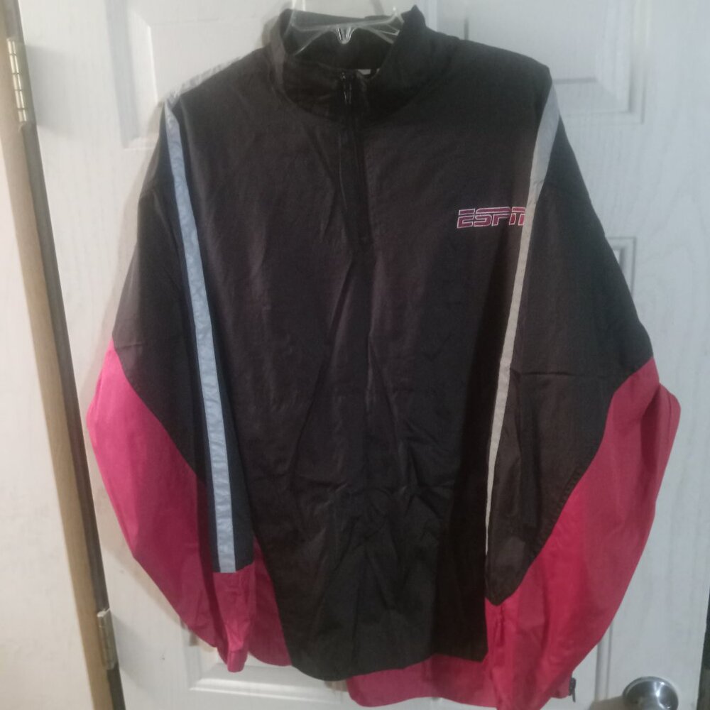 ESPN SPORTSCENTER Men's 1/4 Zip Pullover Windbreaker Size L